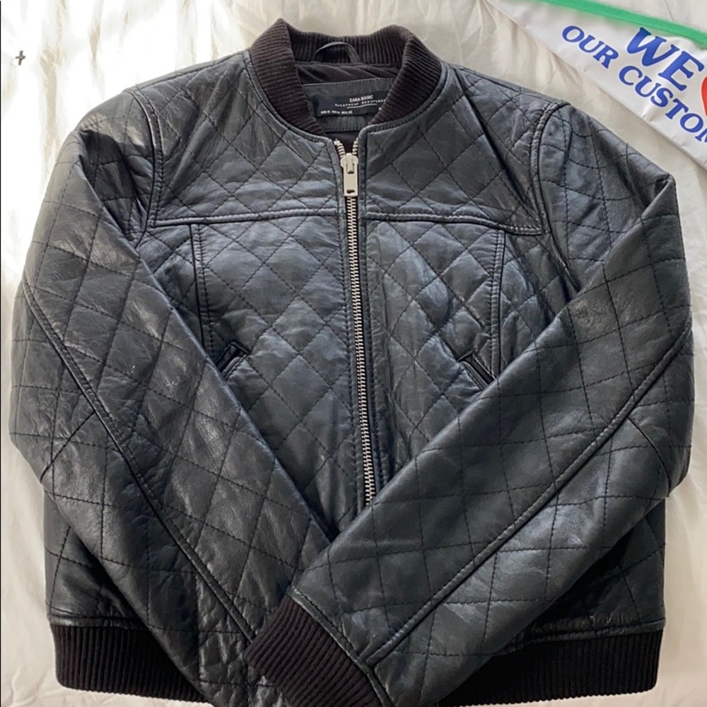 Zara Basic Sheep Leather Jacket